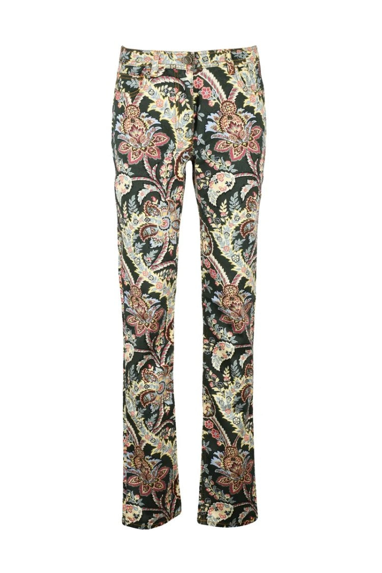 Etro Multicolor Floral And Paisley Patterned Jeans