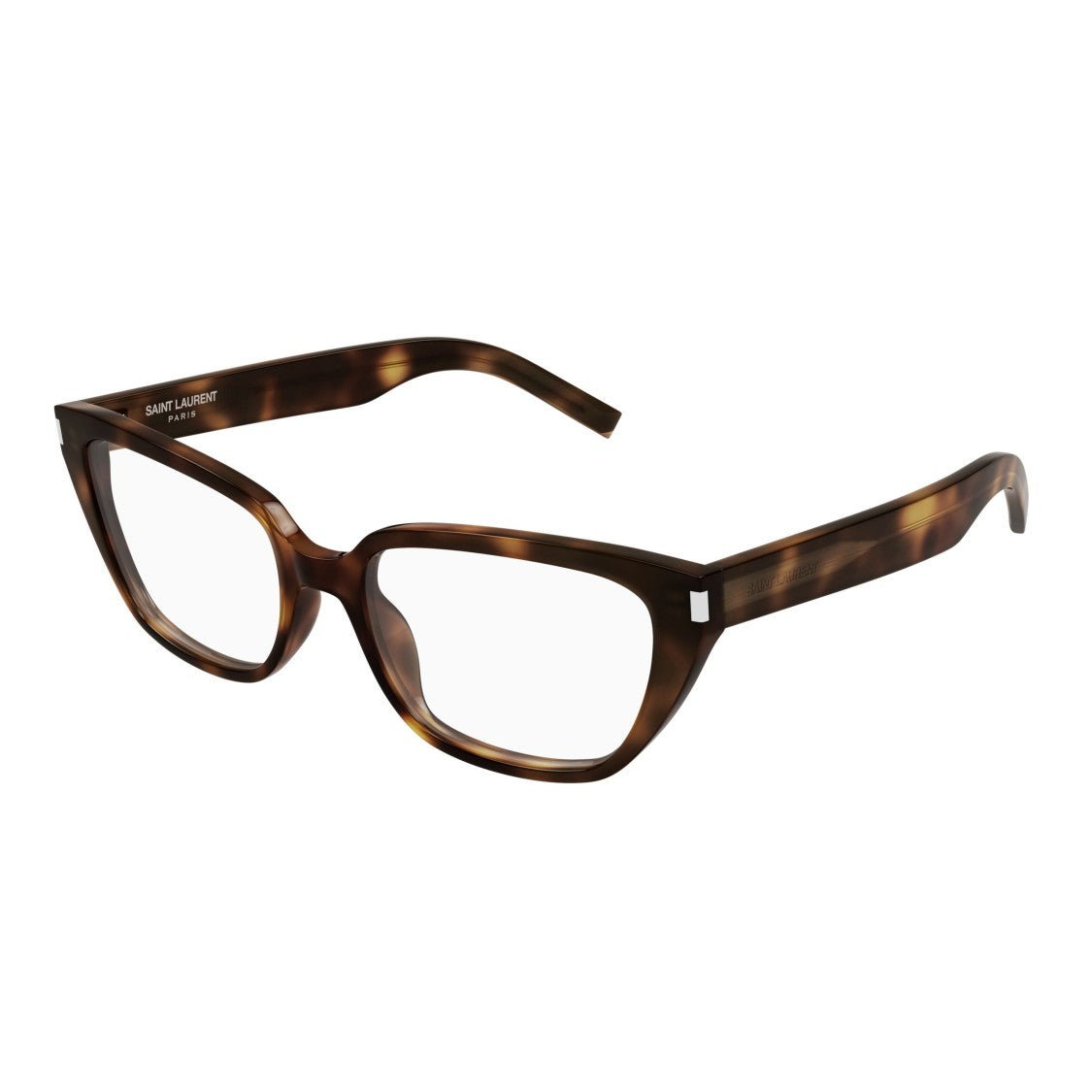 Saint Laurent Square Tortoiseshell Sunglasses With Metallic Accents