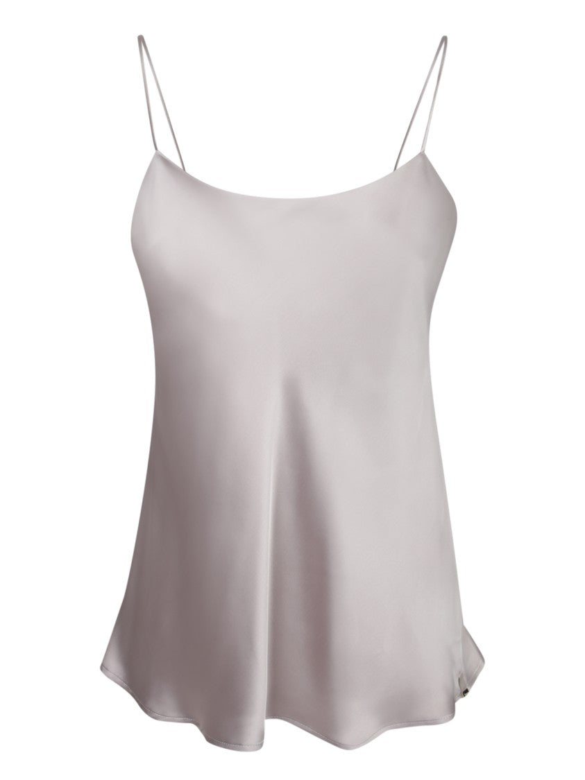 Herno Hem Blouse In Flowing Chantilly Satin