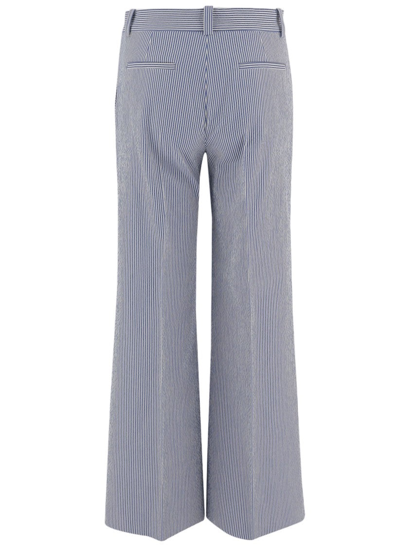 Ql2 Striped Stretch Cotton-Blend Pants
