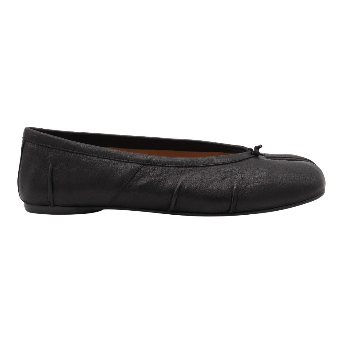 Maison Margiela Split-Toe Black Flats With Bow Accent