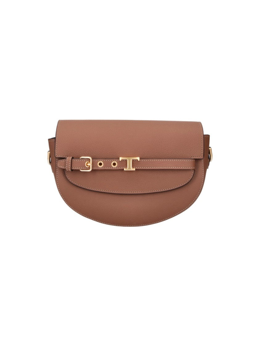 Tod's Brown Leather T-Signature Shoulder Bag