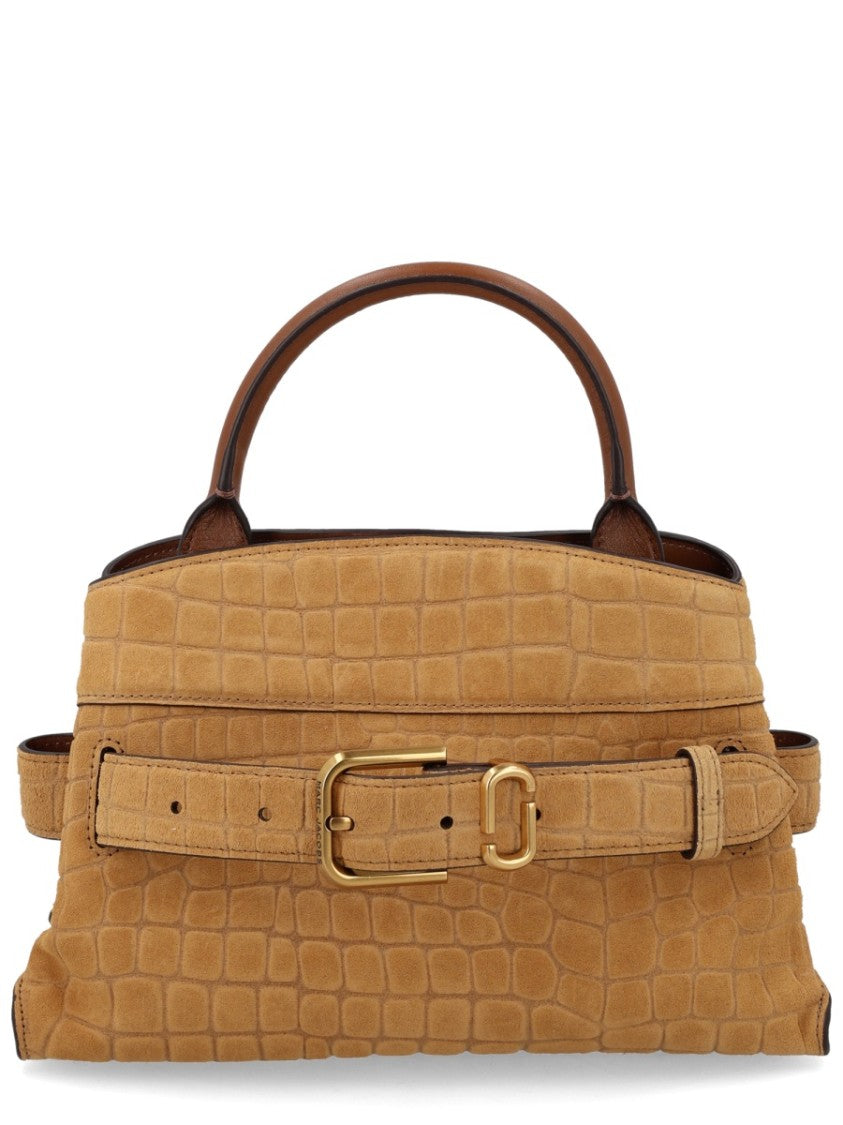 Marc Jacobs Black Dakota Crocodile Embossed Leather Shoulder Bag