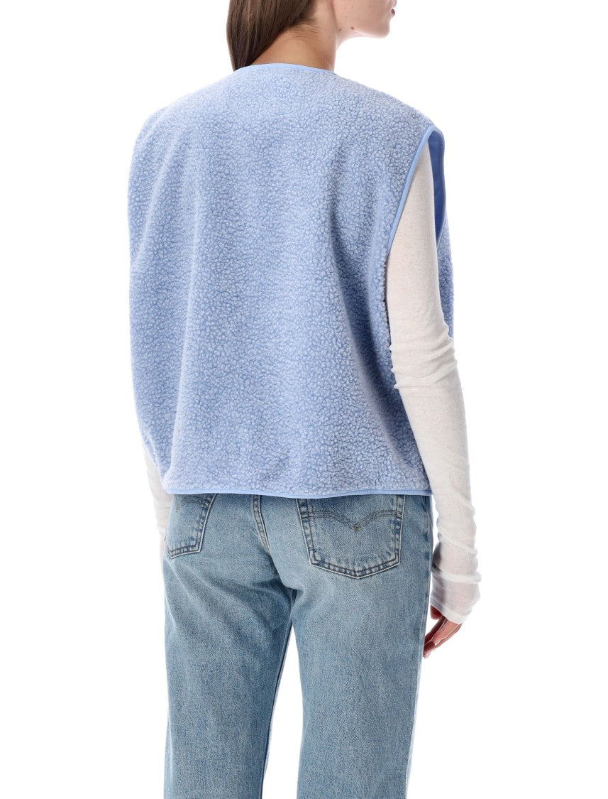 American Vintage Hok Town Pile Textured Fabric Snap Gilet