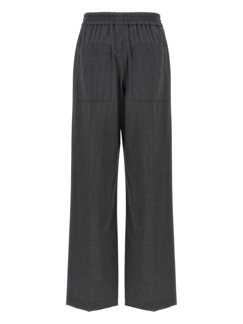 Brunello Cucinelli Relaxed Wide-Leg Trousers With Textured Finish