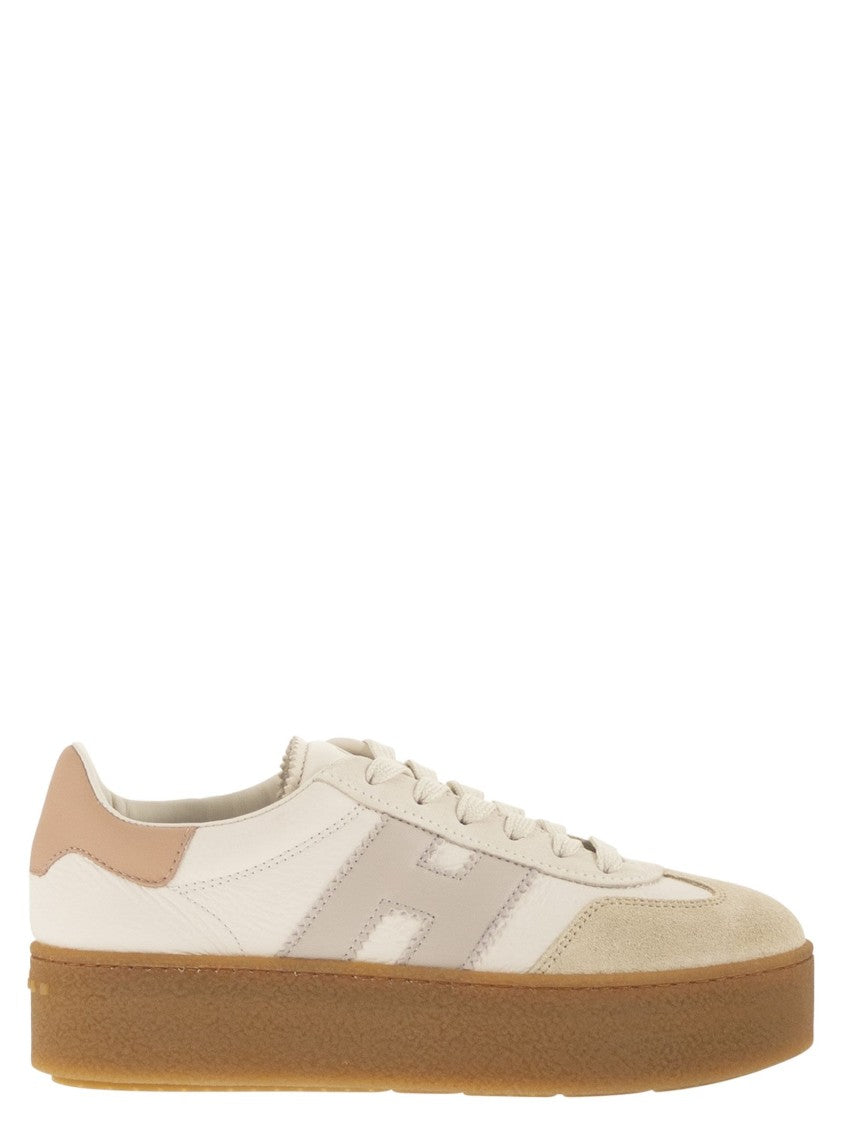 Hogan Leather And Suede Trainers With Platform Sole