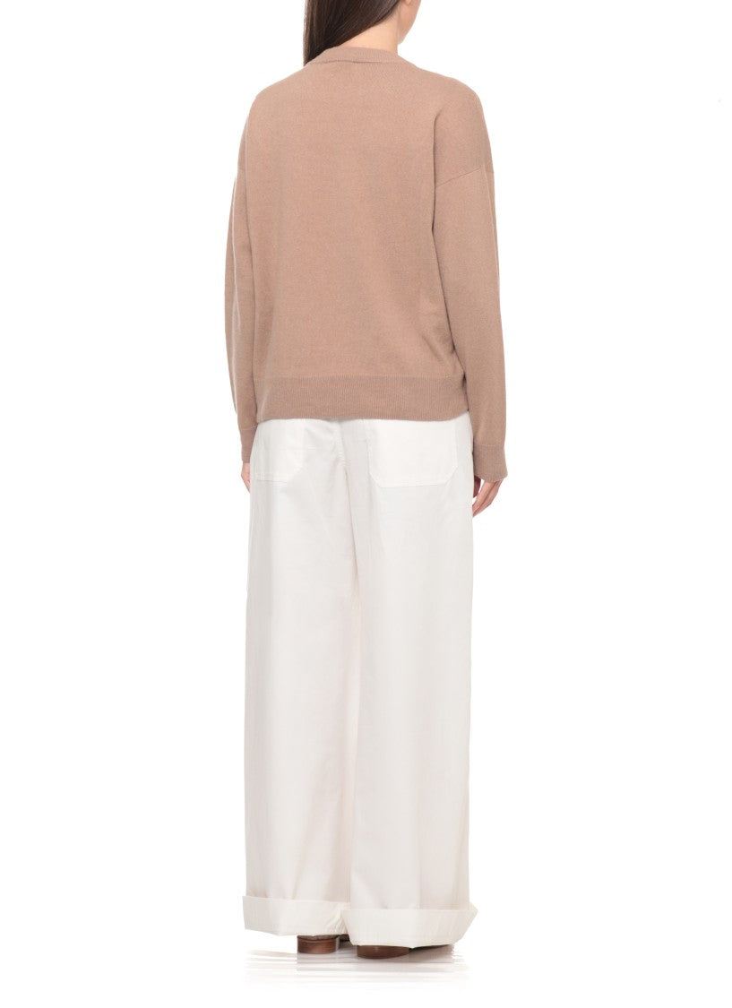 Peserico Light Brown Beaded Diamond Sweater