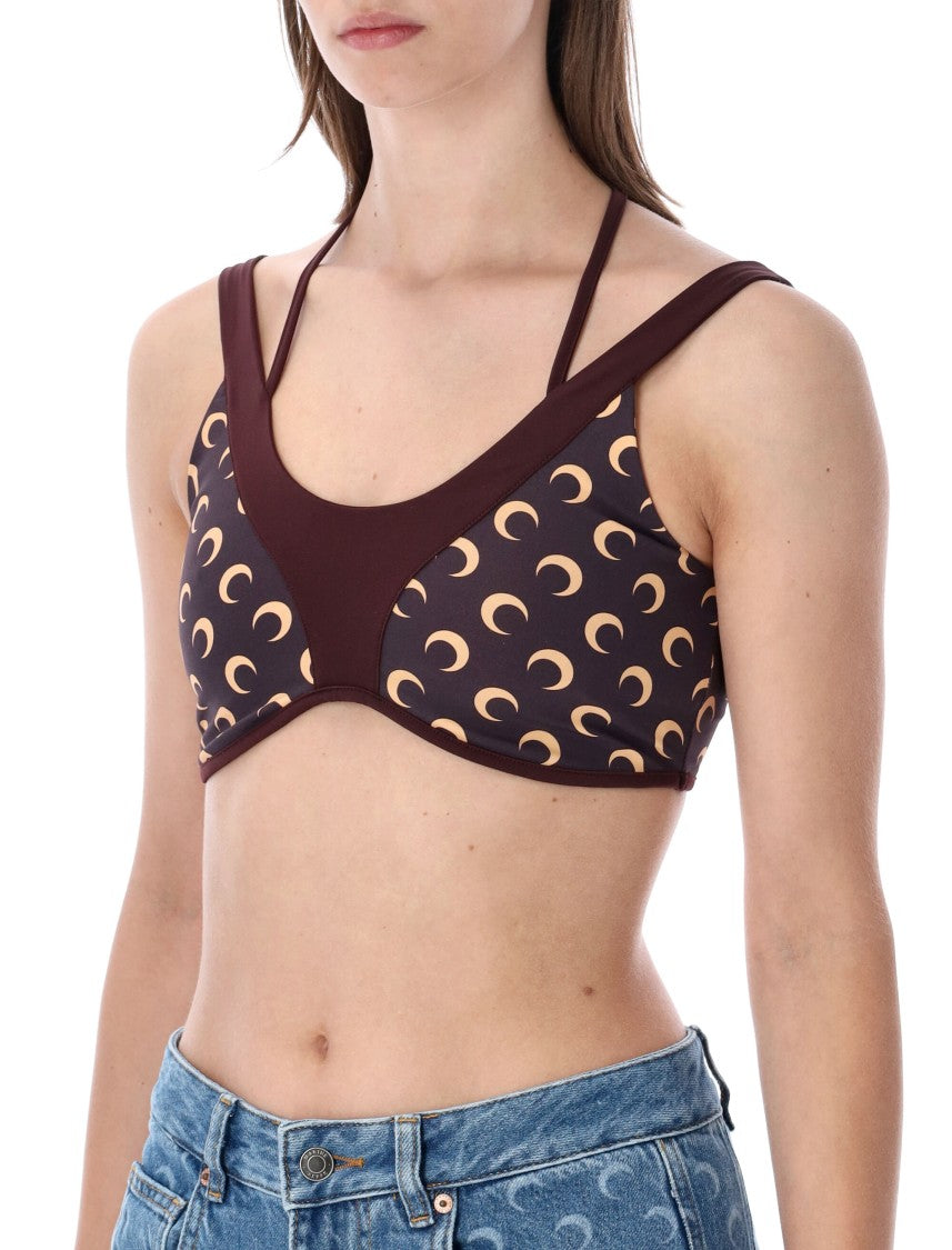 Marine Serre Athleisure Yoga Crescent Moon Fitted Top