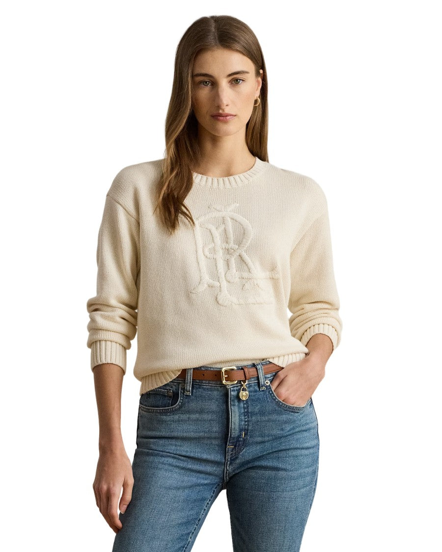 Lauren Ralph Lauren Riednee Long Sleeve Pullover In Mascarpone Cream