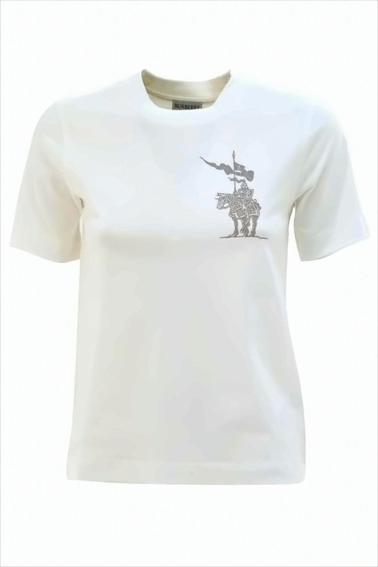 Burberry Short-Sleeved Cotton T-Shirt With Minimalist Graphic
