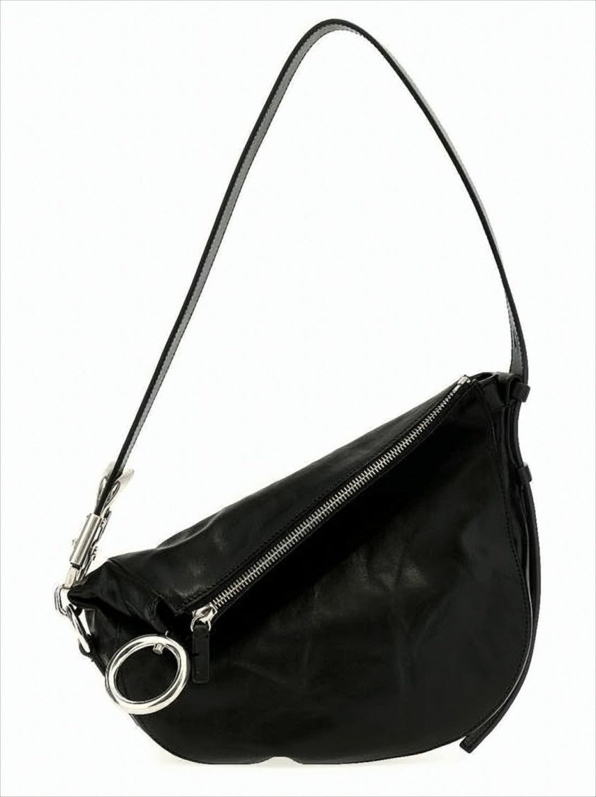 Burberry Crescent Black Cowhide Leather Shoulder Bag