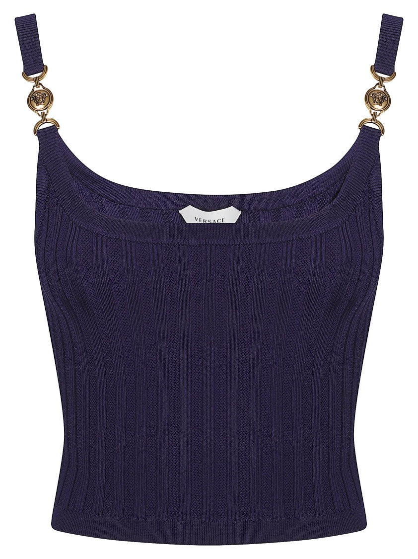 Versace Silk Medusa Strap Tank Top