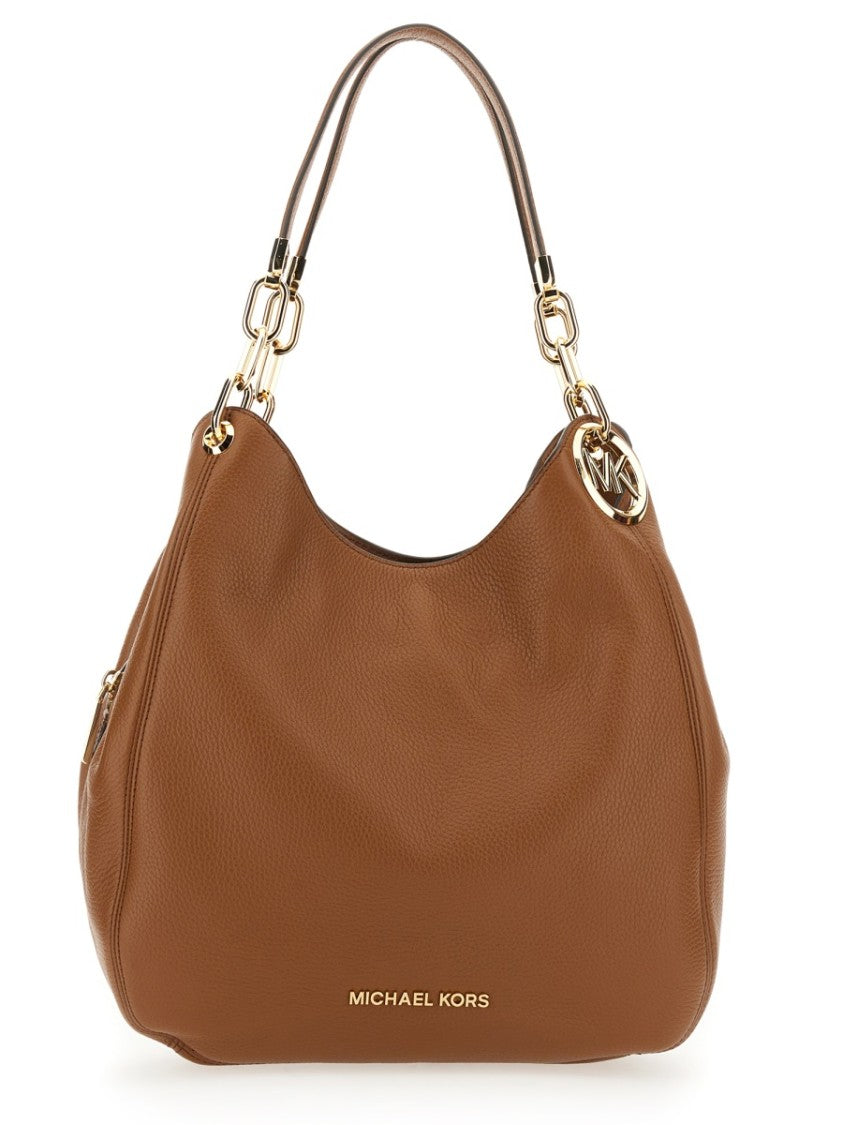 Michael Michael Kors Neutrals Lillie Large Textured Cow Leather Shoulder Bag