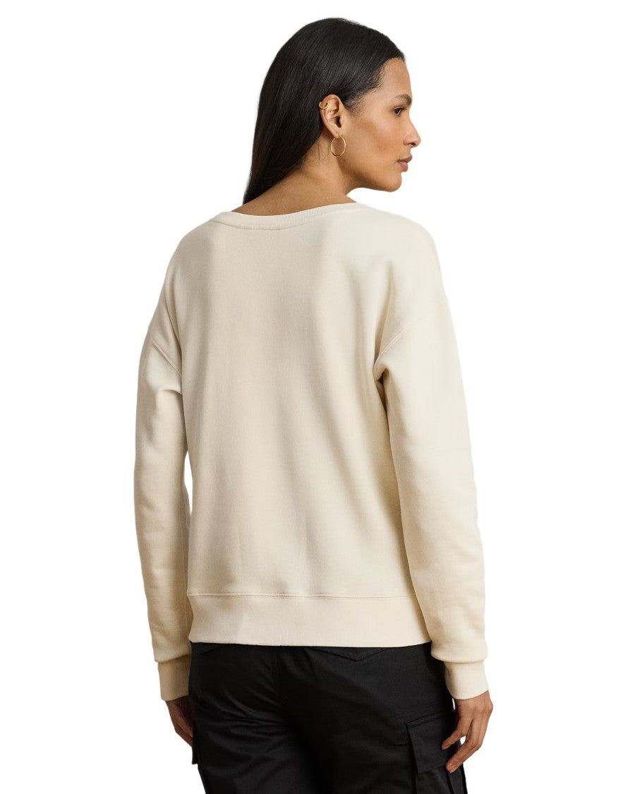 Lauren Ralph Lauren Kappy Long Sleeve Sweatshirt In Mascarpone Cream