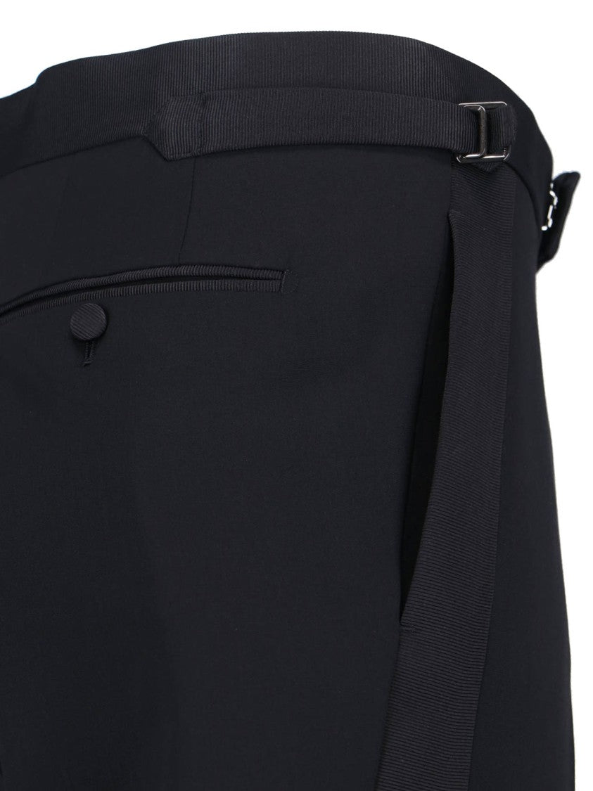 Tom Ford Tailored Black Trousers With Flat Waistband