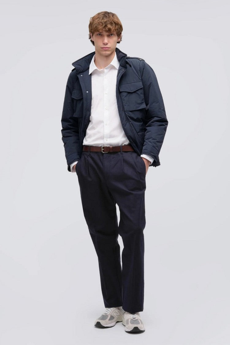 Aspesi Navy Minifield Vento Flap Pocket Polyester Field Jacket