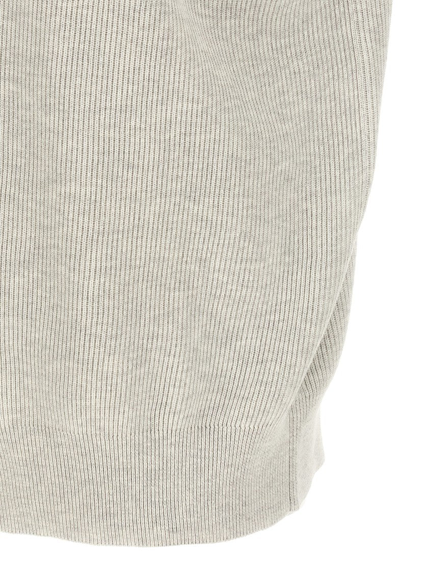 Brunello Cucinelli Ribbed Polo Shirt With V-Neck