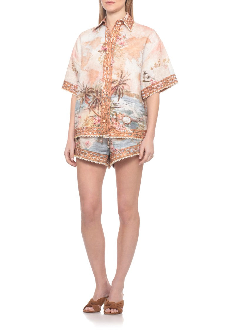 Zimmermann Multicolor Mahon Lace Trims Shorts