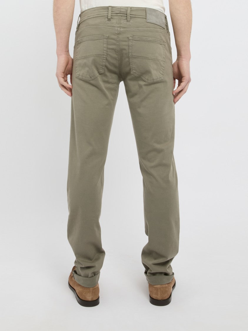 Tramarossa Olive Green Slim-Fit Denim Jeans