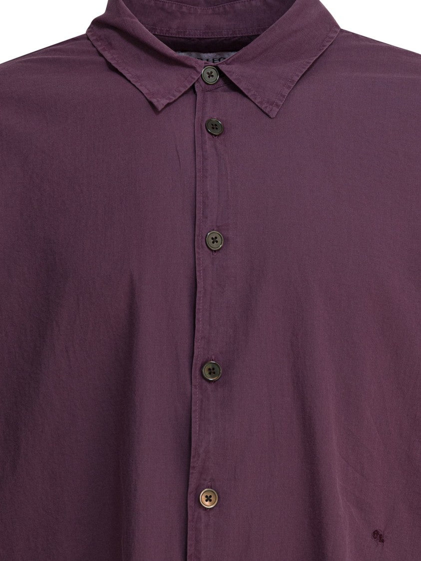 Our Legacy Burgundy Cotton Shirt With Minimalist Aesthetic