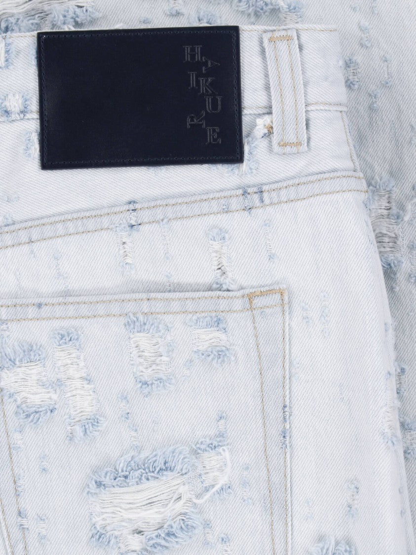 Haikure Light Blue Winny Wide-Leg Destroyed Jeans