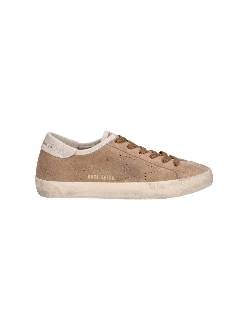 Golden Goose Vintage-Inspired Beige Suede Low-Top Sneakers