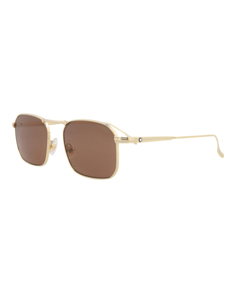 Montblanc Square-Frame Metal Sunglasses With Comfortable Nose Pads