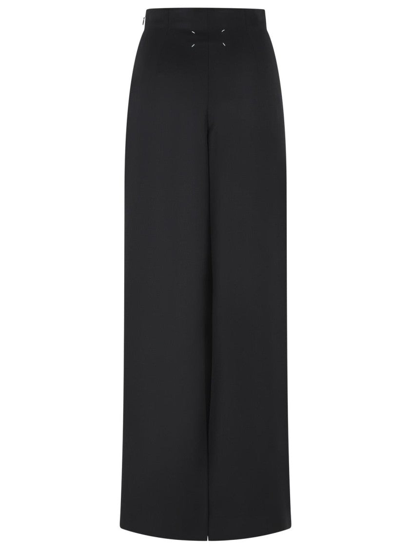Maison Margiela Black Virgin Wool Maxi Trouser Skirt