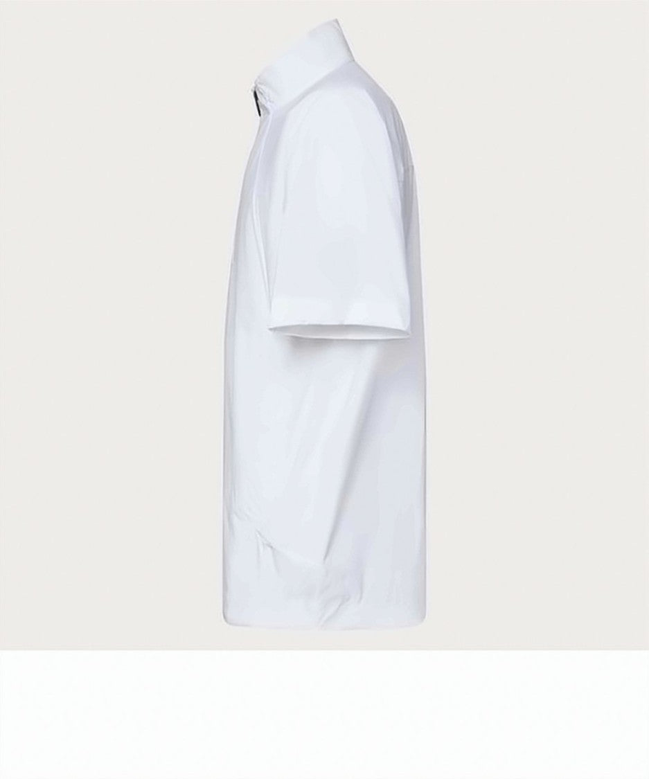 Oakley High-Collared White Zippered Tee With Minimalist Design