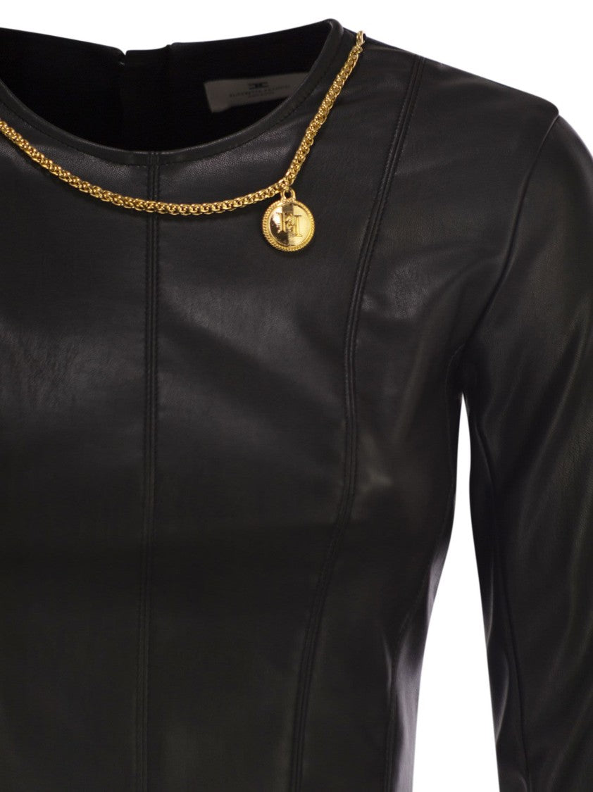 Elisabetta Franchi Top With Necklace And Charm