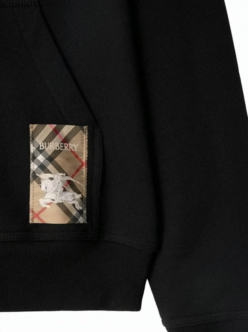 Burberry Zip-Up Black Cotton Hoodie
