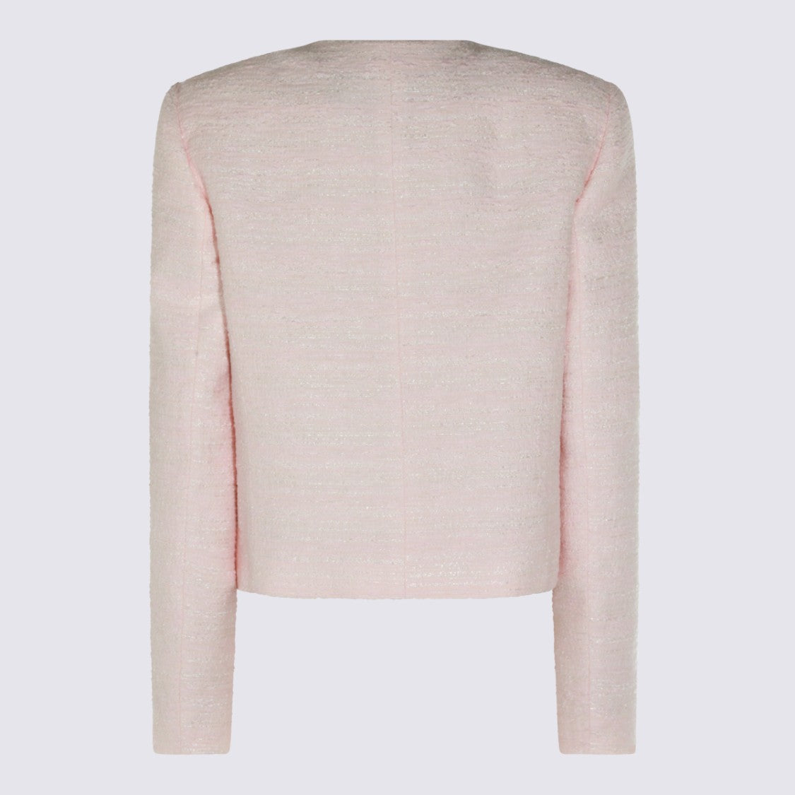 Valentino Textured Cropped Jacket With Flap Pockets And Button Detail