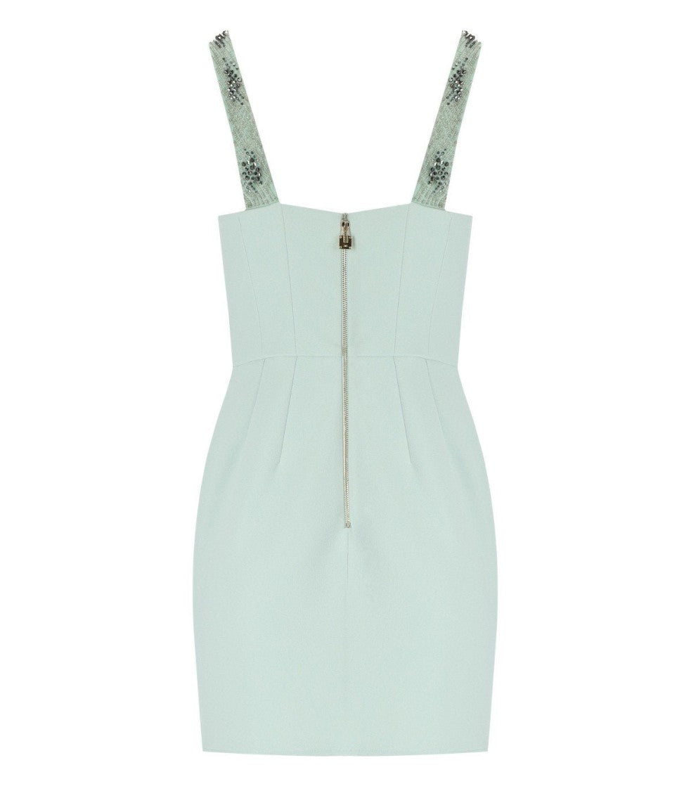 Elisabetta Franchi Acqua Dress With Pearls