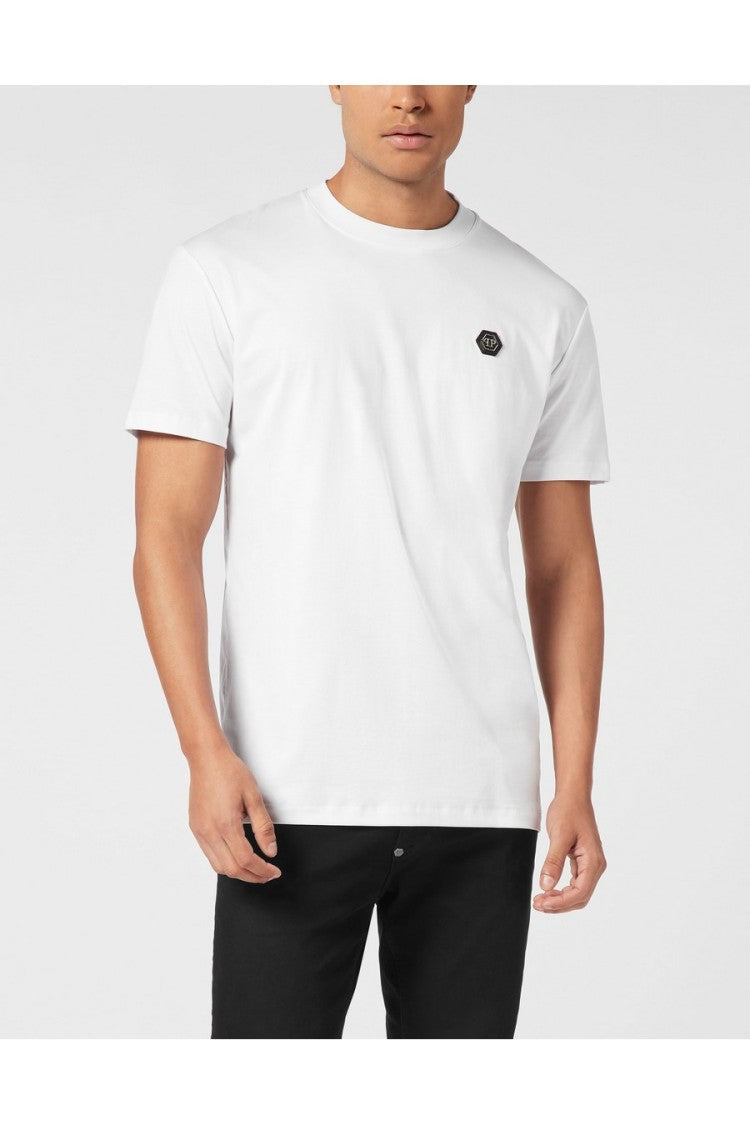 Philipp Plein White Hexagon Patch Cotton T-Shirt