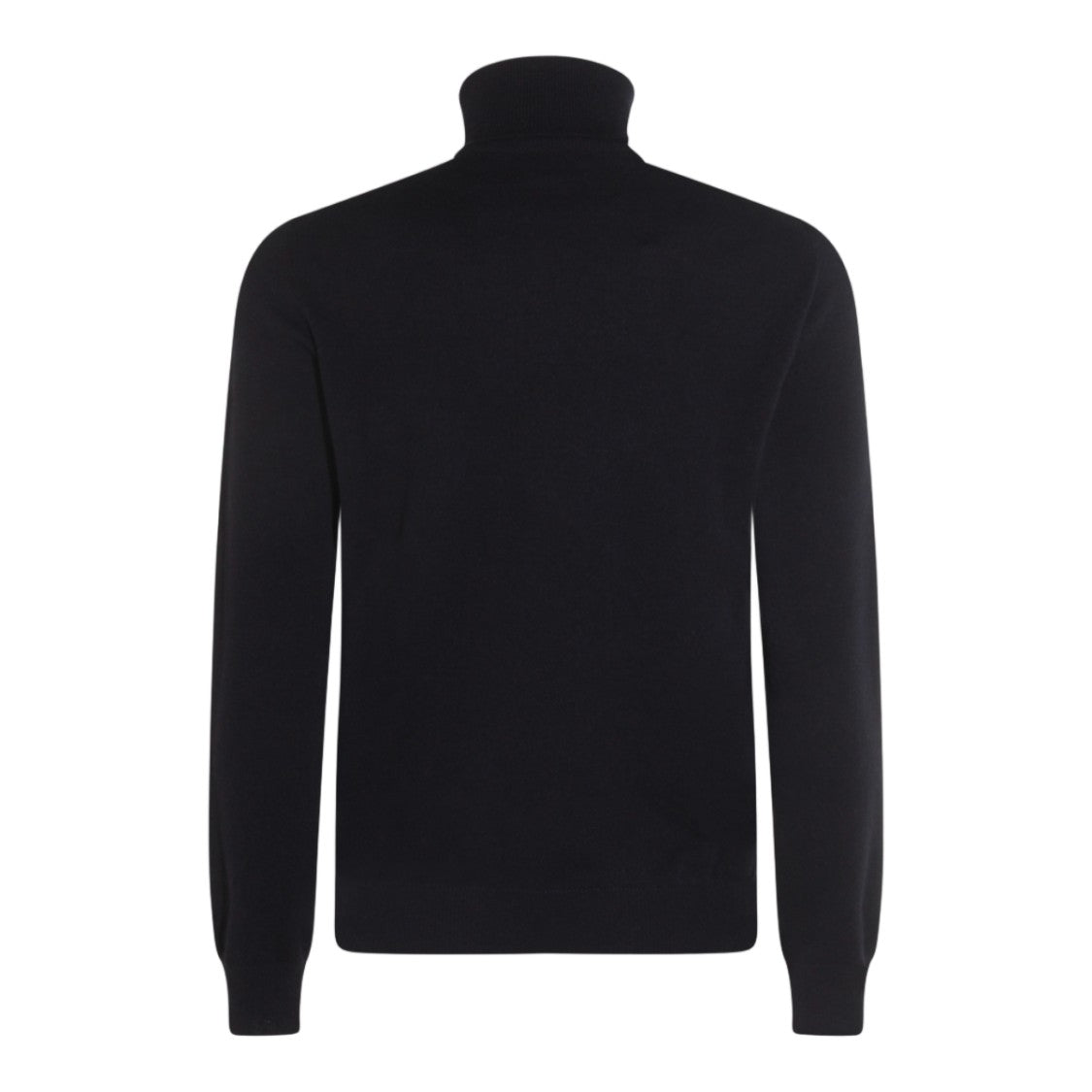 Malo Fitted Black Turtleneck Sweater With Ribbed Cuffs