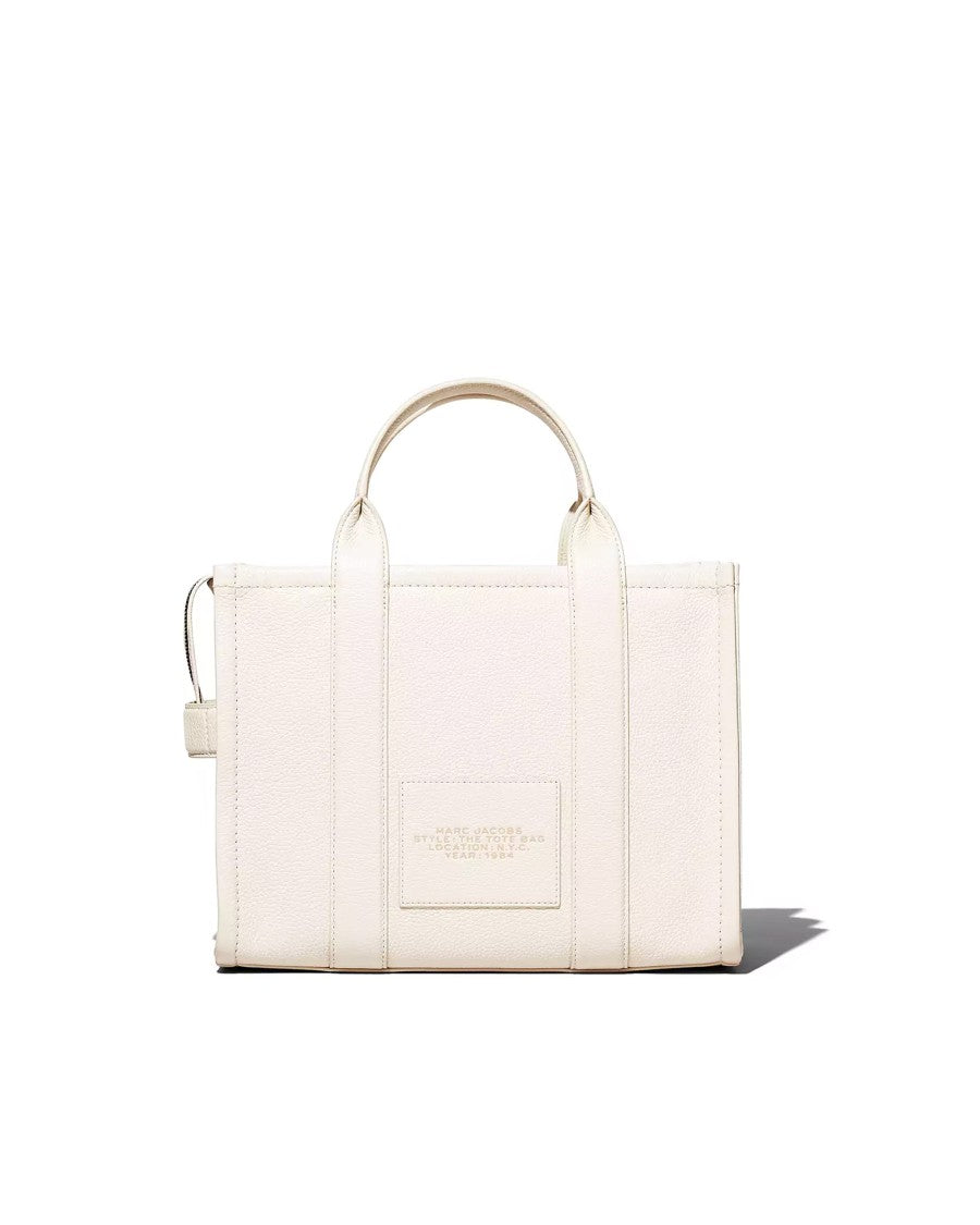 Marc Jacobs Medium Leather Tote Bag With Zip Closure And Adjustable Strap
