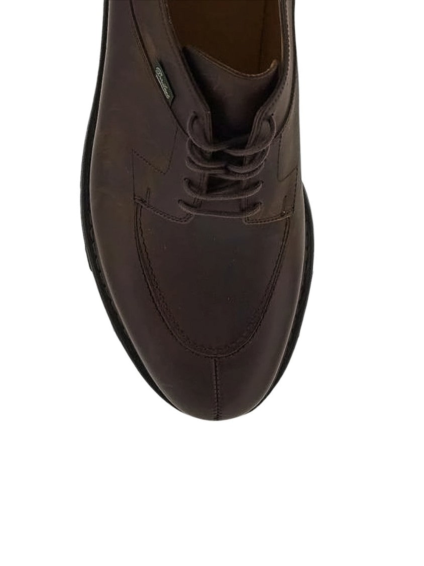 Paraboot Dark Brown Nubuck Lace-Up Loafers