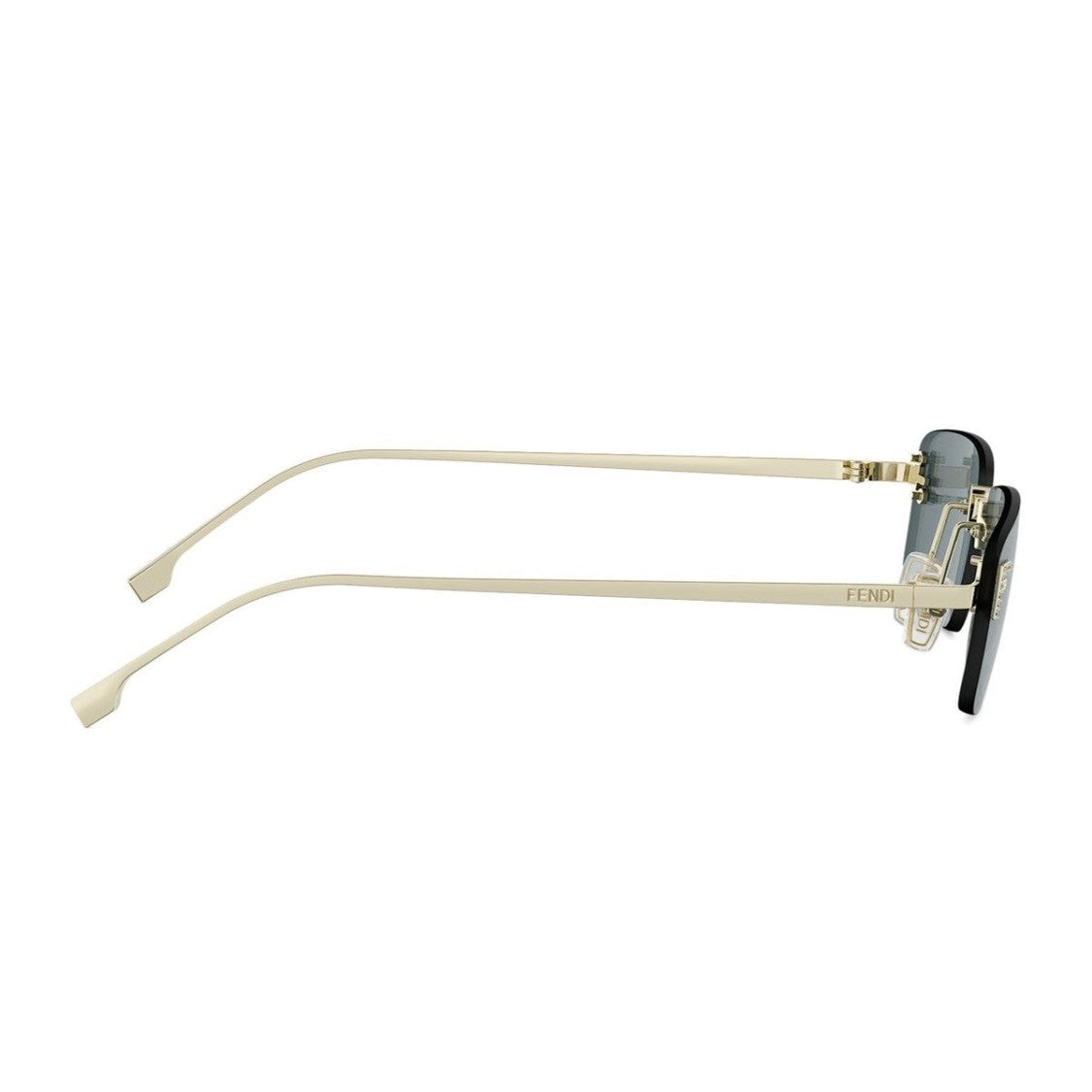 Fendi Gold Fendi First Crystal Fe4172us Metal Rectangular Sunglasses