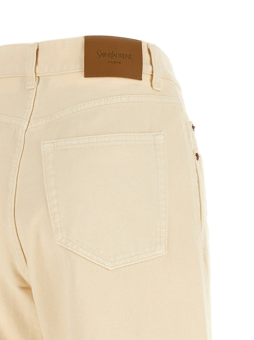 Saint Laurent V-Shaped High-Waist Straight Jeans