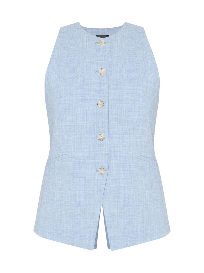 Boss Checkered Wool Button Vest
