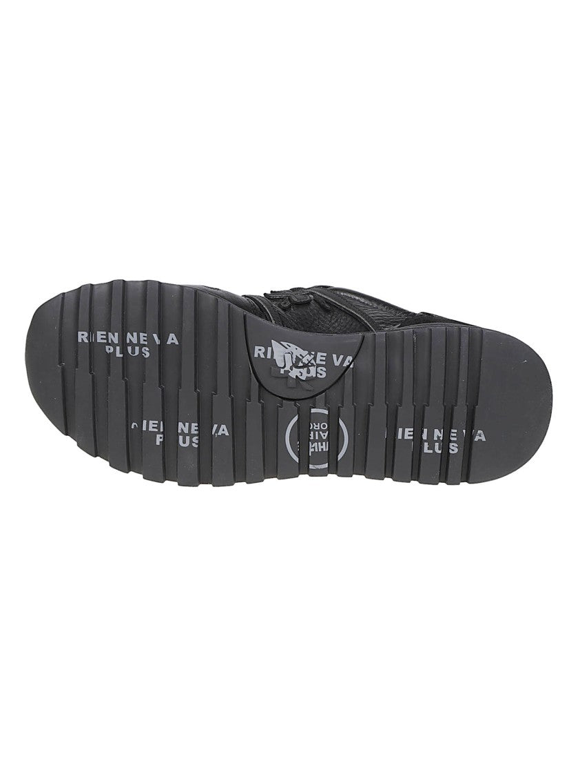 Premiata Black Lander Textured-Panel Calfskin Sneakers