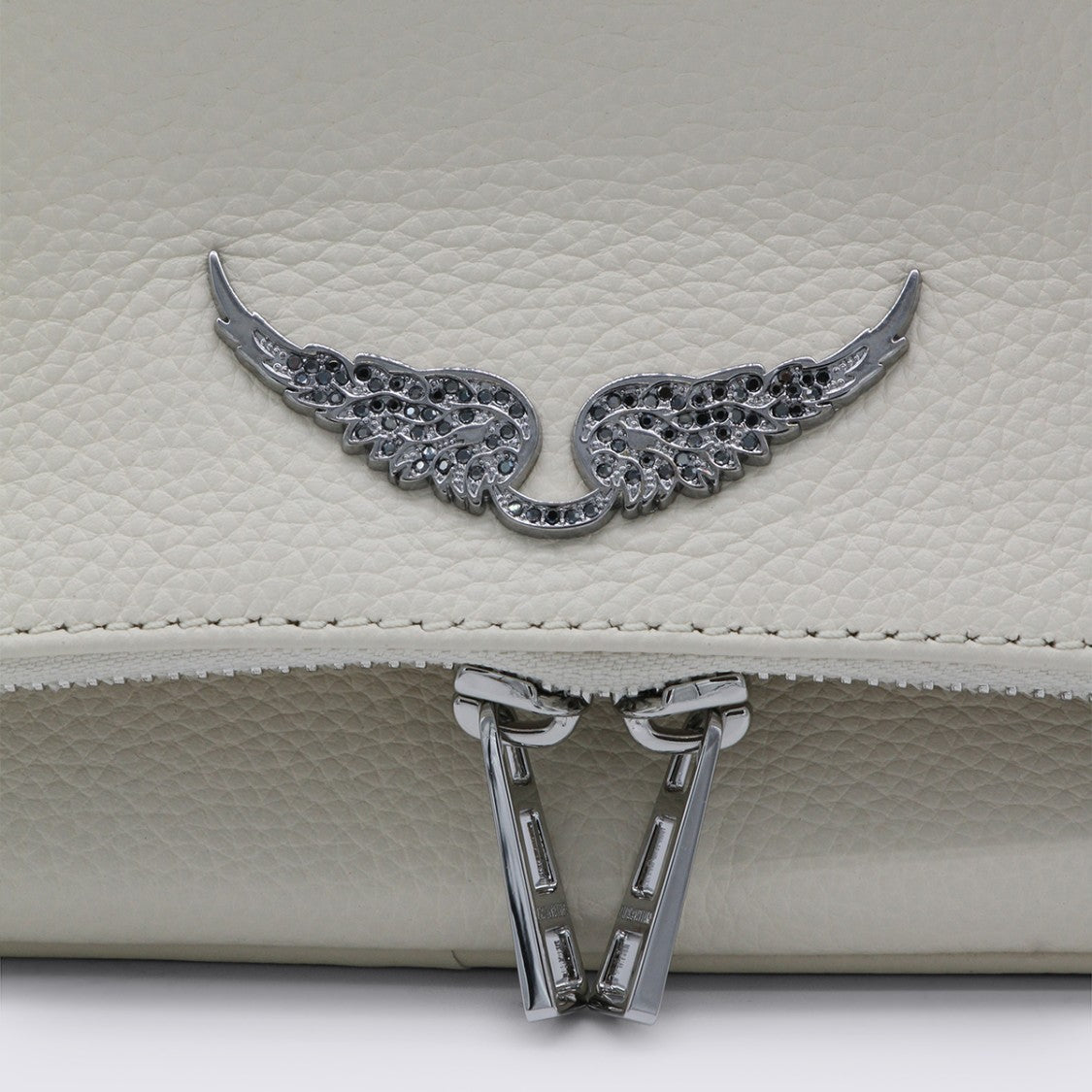 Zadig & Voltaire White Rock Grained Leather Shoulder Bag