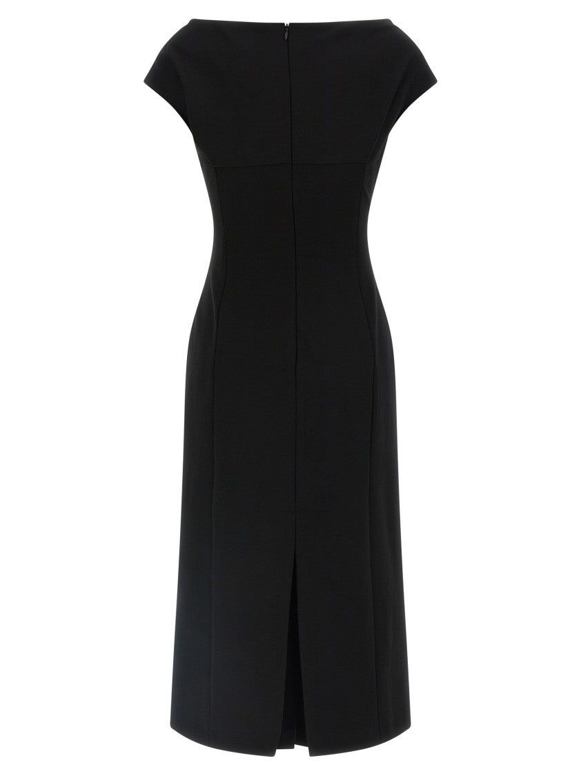 Ermanno Scervino Midi Dress With Crossover Front And Draped Detailing