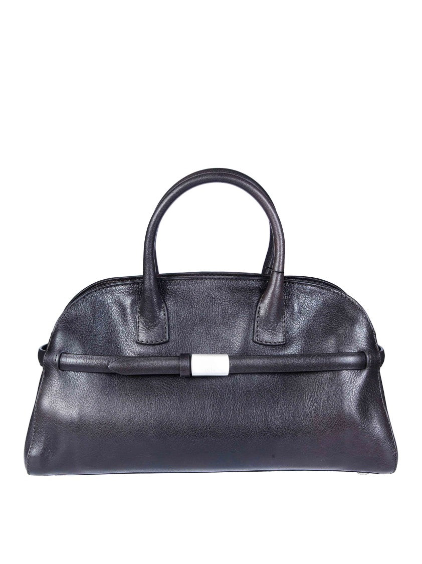 Orciani Elongated Smooth Leather Handbag