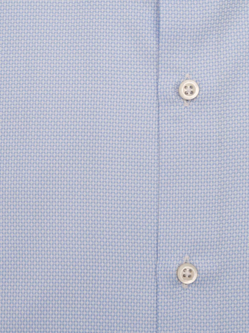 Sartoria Del Campo-Sonrisa Light Blue Textured Casual Shirt