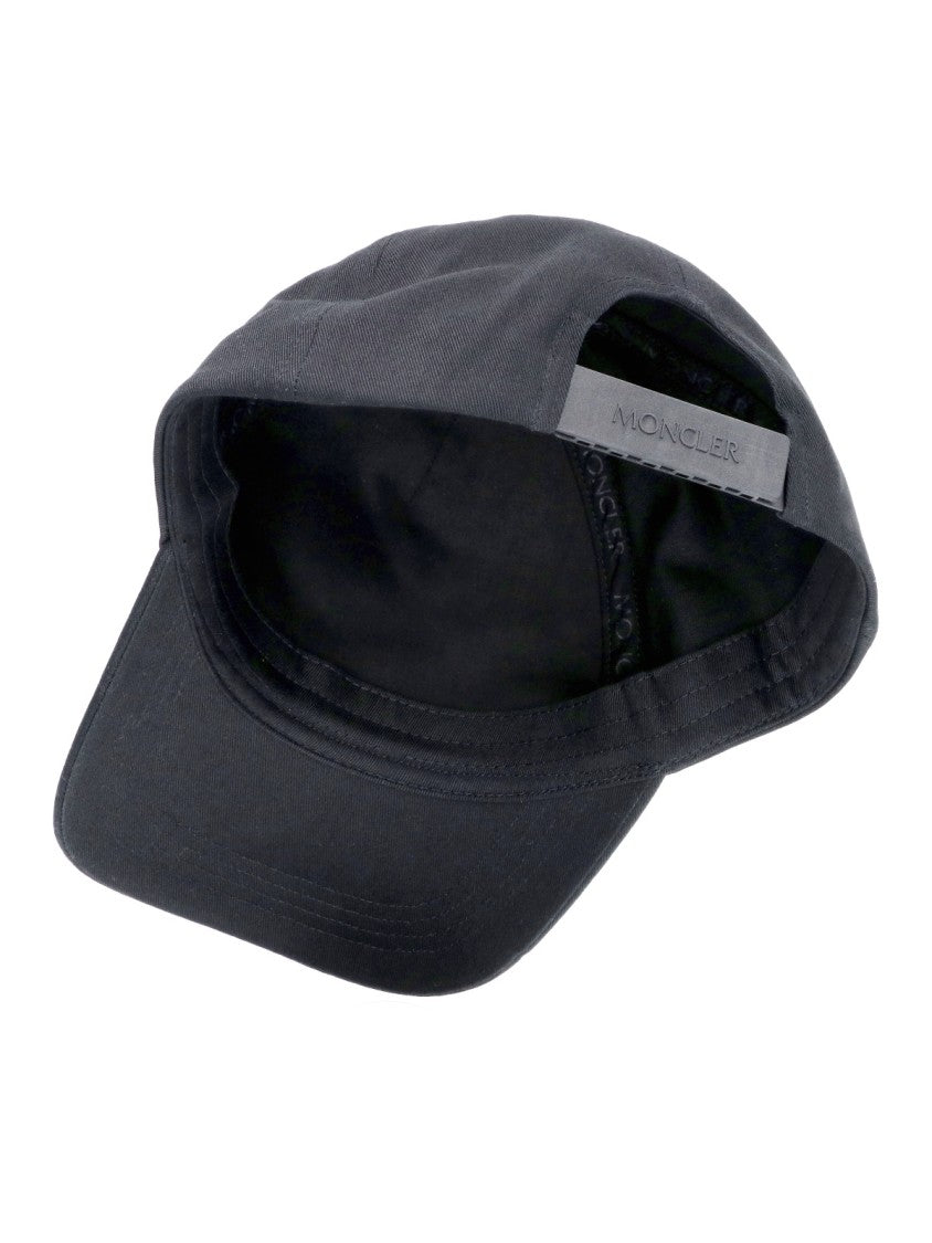 Moncler Black Classic Six-Panel Cotton Baseball Cap