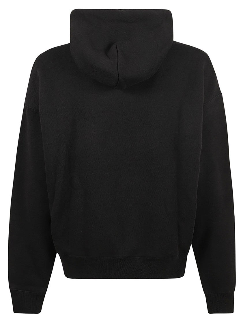 Off-White Hoodie With Drawstring And Prominent Logo