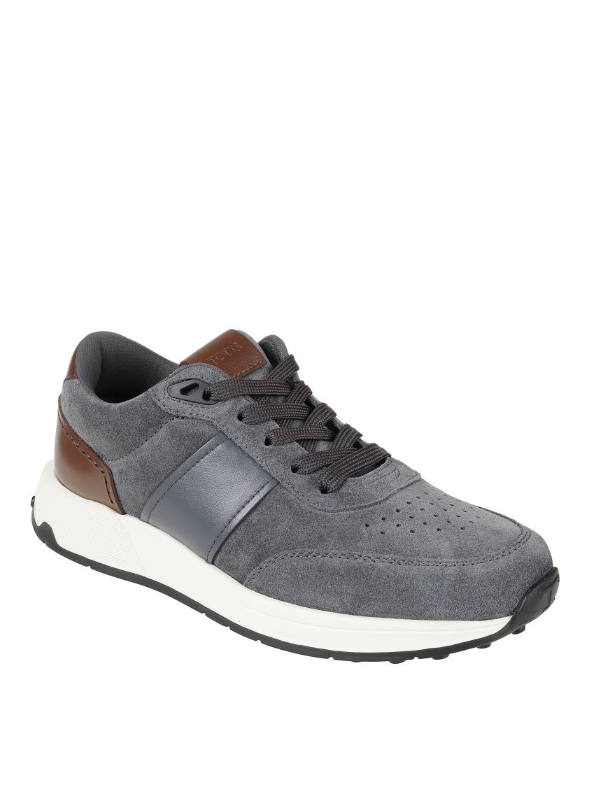 Tod's Contemporary Grey Sneakers With Suede And Leather Accents