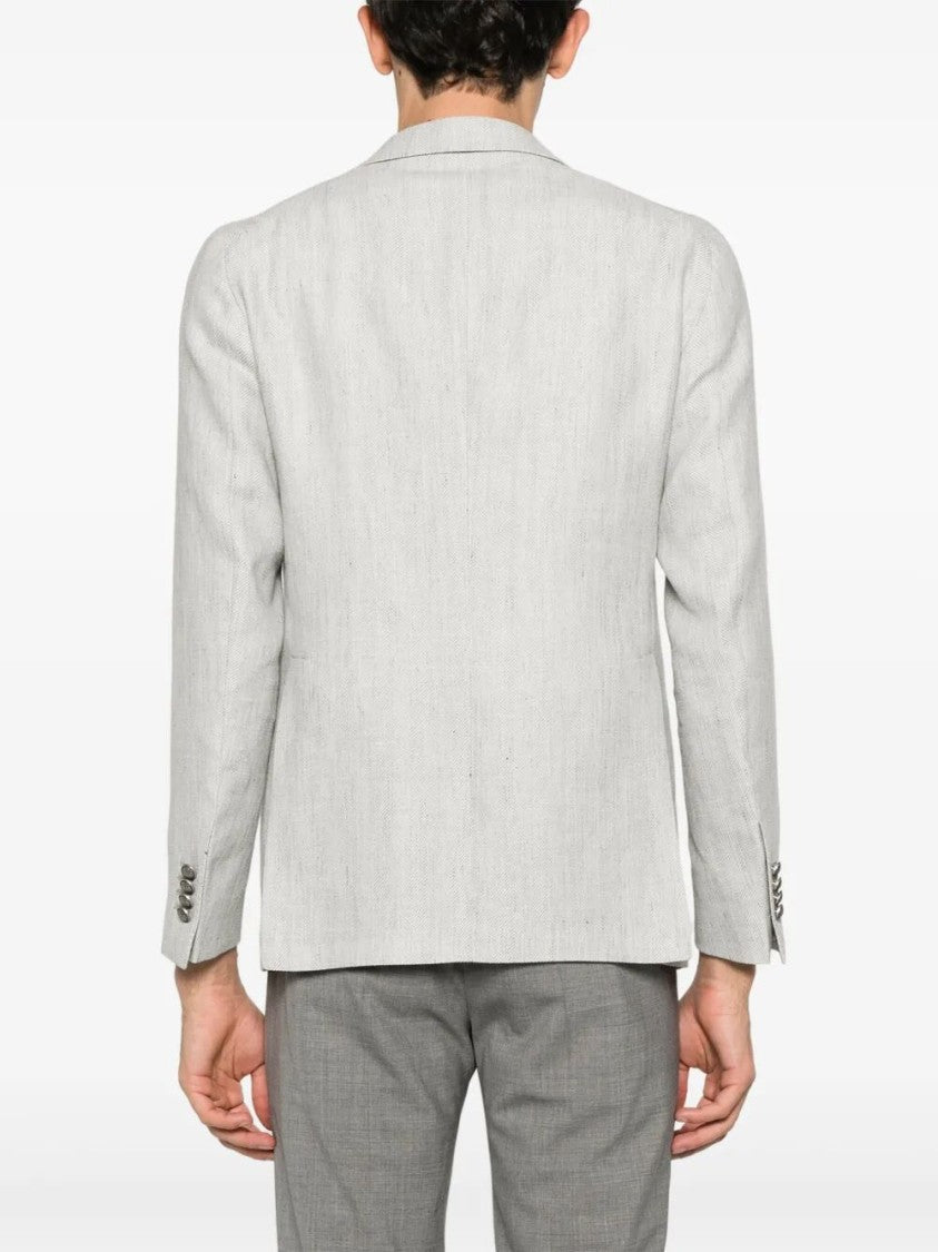 Tagliatore Tailored Herringbone Pattern Jacket