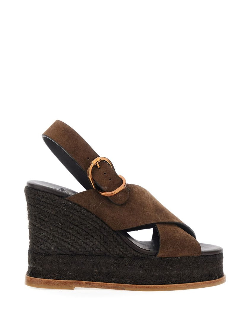 Castaner Woven Jute Wedge Sandals With Adjustable Ankle Strap